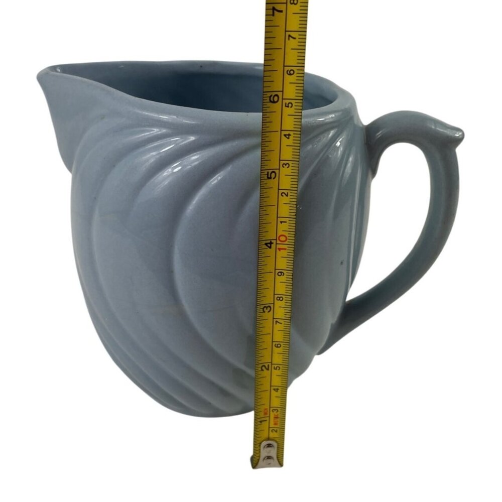 Vintage Blue Swirl Art Deco Ceramic Water Juice Pitcher - Picture 9 of 12